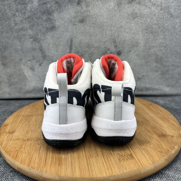 Nike Team Hustle D 9 JDI Shoes Youth Size 3Y White Black Strap AQ9976-100 - Picture 4 of 9